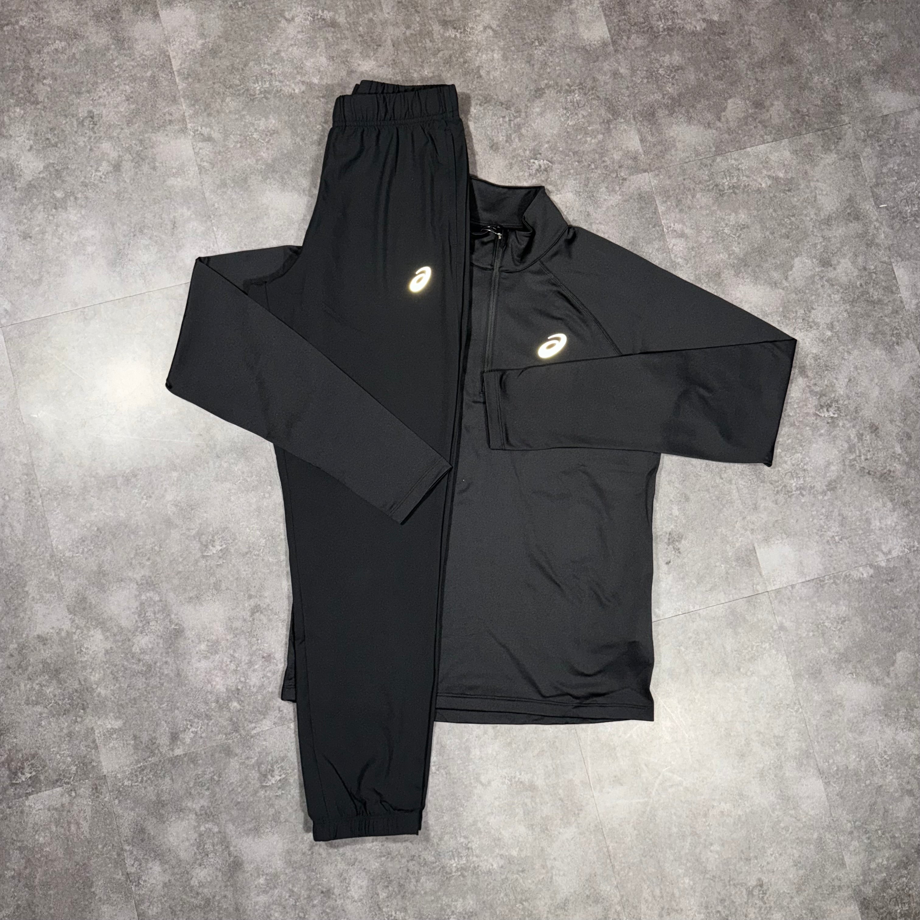 Asics Performance Half Zip Tracksuit Black